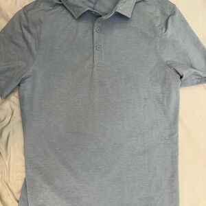 lululemon athletica Men's Heathered Blue Polo Shirt S